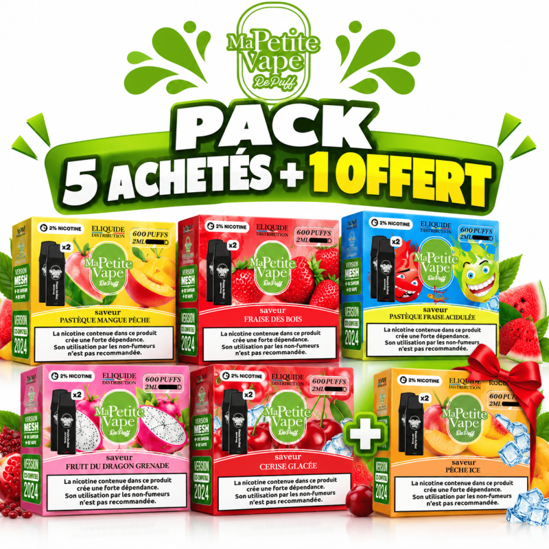Pack Cartouches Repuff 5 boites achetées + 1 offerte